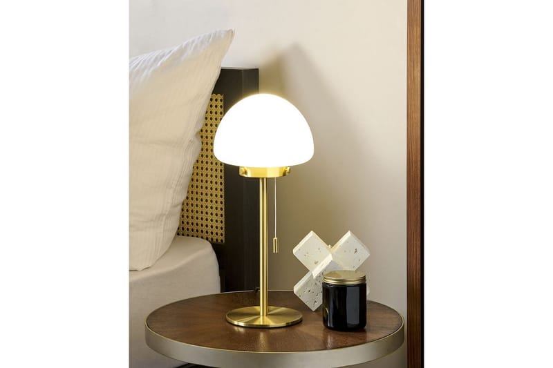 Icaria Bordlampe 39 cm E27 - Guld/Hvid - Belysning - Lamper & indendørsbelysning - Sengelampe - Sengelampe bord