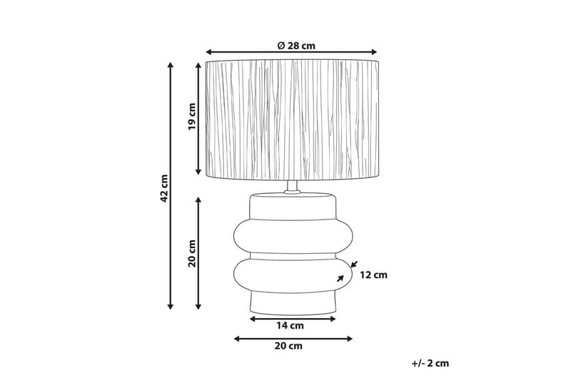 Kulsa Bordlampe 42 cm E27 - Sort/Natur - Belysning - Lamper & indendørsbelysning - Sengelampe - Sengelampe bord