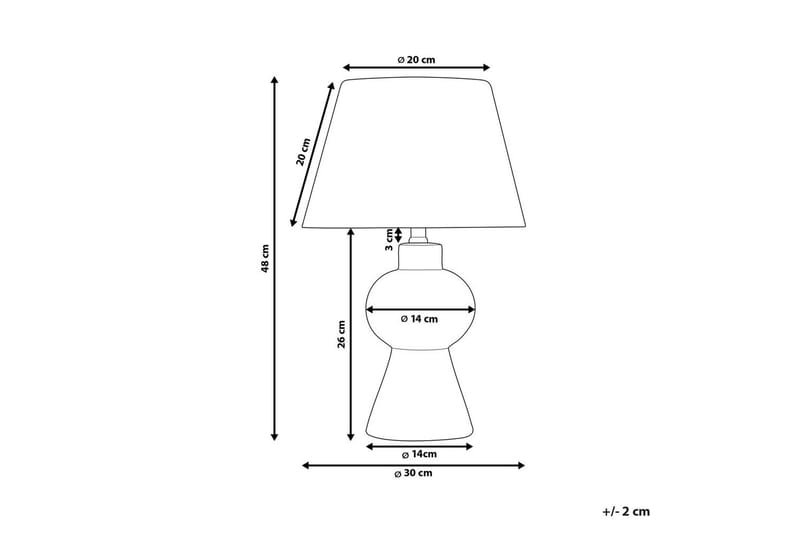 Lemiros Bordlampe 48 cm E27 - Grå/Hvid - Belysning - Lamper & indendørsbelysning - Sengelampe - Sengelampe bord