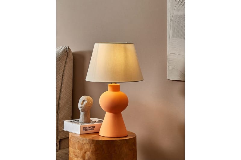 Lemiros Bordlampe 48 cm E27 - Orange/Hvid - Belysning - Lamper & indendørsbelysning - Sengelampe - Sengelampe bord