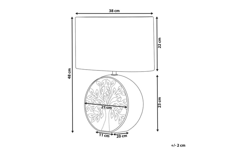 Lenkher Bordlampe 48 cm E27 - Sølv/Hvid - Belysning - Lamper & indendørsbelysning - Sengelampe - Sengelampe bord