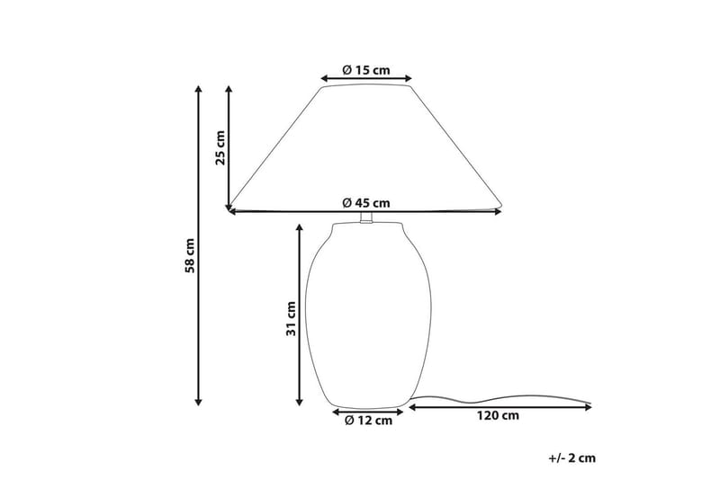 Liwdo Bordlampe 58 cm E27 - Lysegrå - Belysning - Lamper & indendørsbelysning - Sengelampe - Sengelampe bord