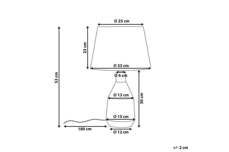 Lombre Bordlampe 53 cm E27 - Hvid - Belysning - Lamper & indendørsbelysning - Sengelampe - Sengelampe bord