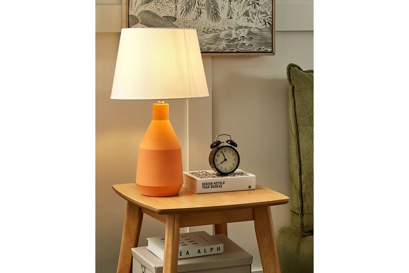 Lombre Bordlampe 53 cm E27 - Orange/Hvid - Belysning - Lamper & indendørsbelysning - Sengelampe - Sengelampe bord