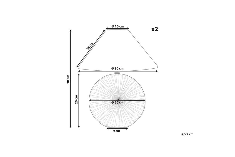 Lunis Bordlampe 2 stk 38 cm E14 - Transparent/Hvid - Belysning - Lamper & indendørsbelysning - Sengelampe - Sengelampe bord