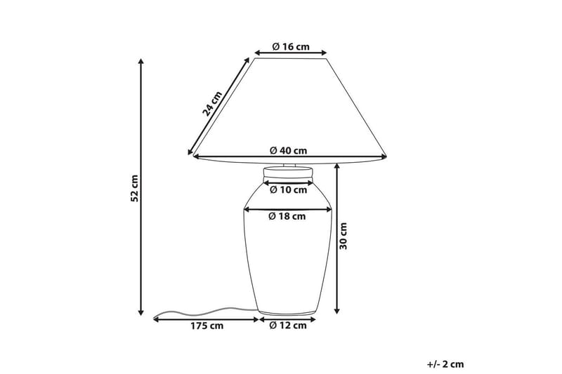 Rodbrera Bordlampe 52 cm E27 - Lys beige/Brun - Belysning - Lamper & indendørsbelysning - Sengelampe - Sengelampe bord