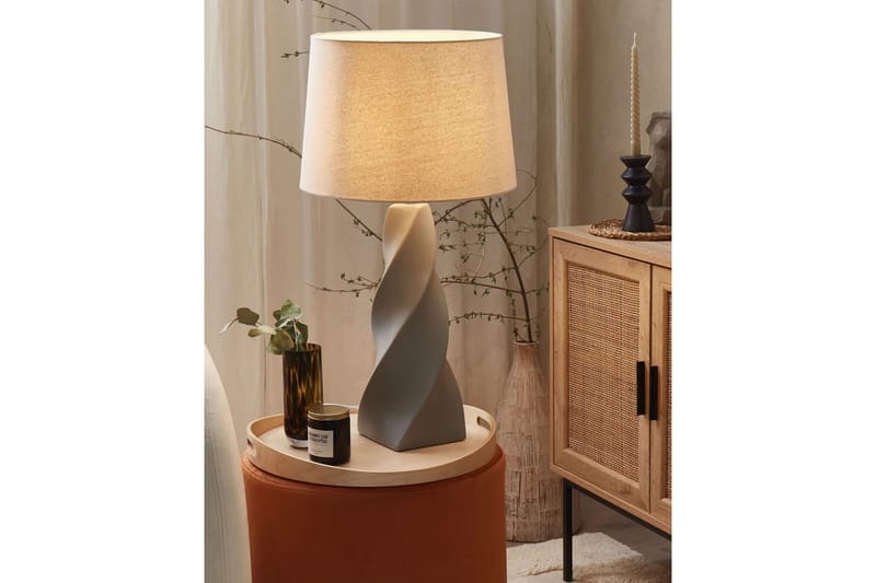 Tavra Bordlampe 71 cm E27 - Grå/Beige - Belysning - Lamper & indendørsbelysning - Sengelampe - Sengelampe bord