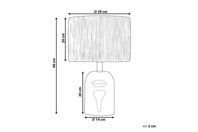 Yadasi Bordlampe 46 cm E27 - Hvid/Natur - Belysning - Lamper & indendørsbelysning - Sengelampe - Sengelampe bord