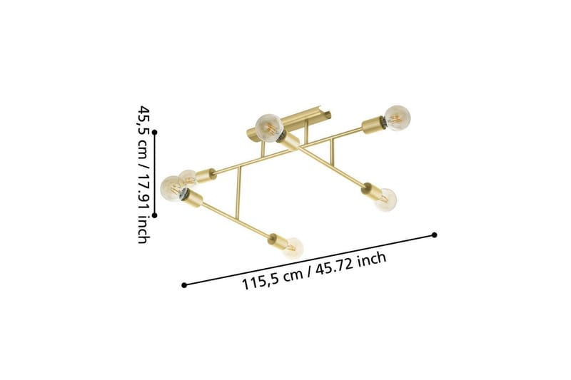 Loftlampe Eglo Belsiana 1 med 6 Lyskilder - Messing - Belysning - Lamper & indendørsbelysning - Soveværelse lampe - Taklampa sovrum