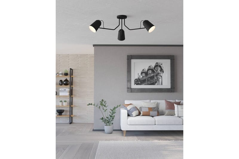 Loftlampe Eglo Loreto - Sort/Hvid - Belysning - Lamper & indendørsbelysning - Soveværelse lampe - Taklampa sovrum