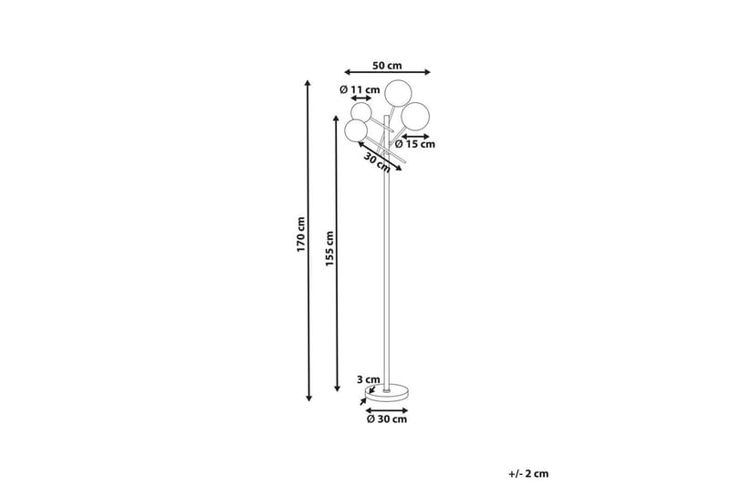 Tavsani Gulvlampe 170 cm - Guld - Belysning - Lamper & indendørsbelysning - Soveværelse lampe