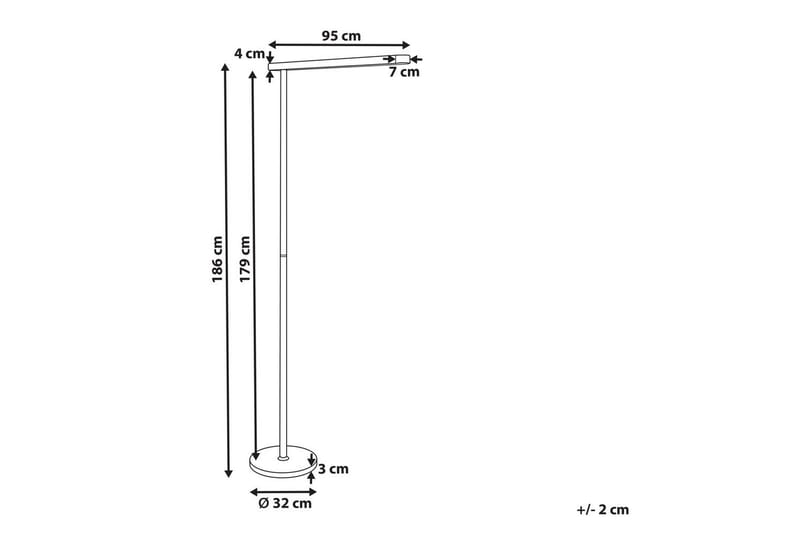 Temerra Gulvlampe 186 cm - Grå - Belysning - Lamper & indendørsbelysning - Soveværelse lampe