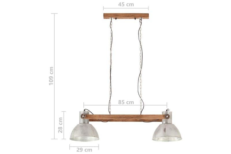 Industriel Hængelampe 25 W 109 cm E27 Sølvfarvet - Belysning - Lamper & indendørsbelysning - Vindueslampe - Vindueslampe hængende