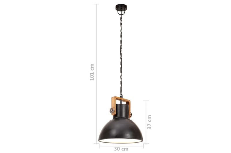 Industriel Hængelampe 25 W Rund 30 cm E27 Mat Sort - Belysning - Lamper & indendørsbelysning - Vindueslampe - Vindueslampe hængende