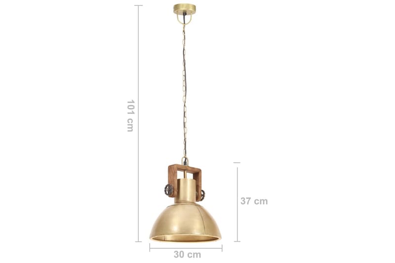 Industriel Hængelampe 25 W Rund 30 cm E27 Messingfarvet - Belysning - Lamper & indendørsbelysning - Vindueslampe - Vindueslampe hængende