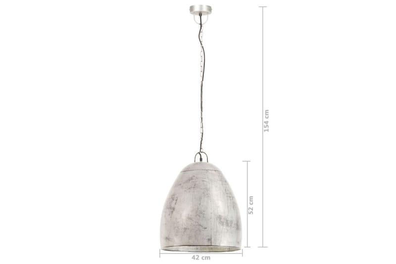 Industriel Hængelampe 25 W Rund 42 cm E27 Sølvfarvet - Belysning - Lamper & indendørsbelysning - Vindueslampe - Vindueslampe hængende