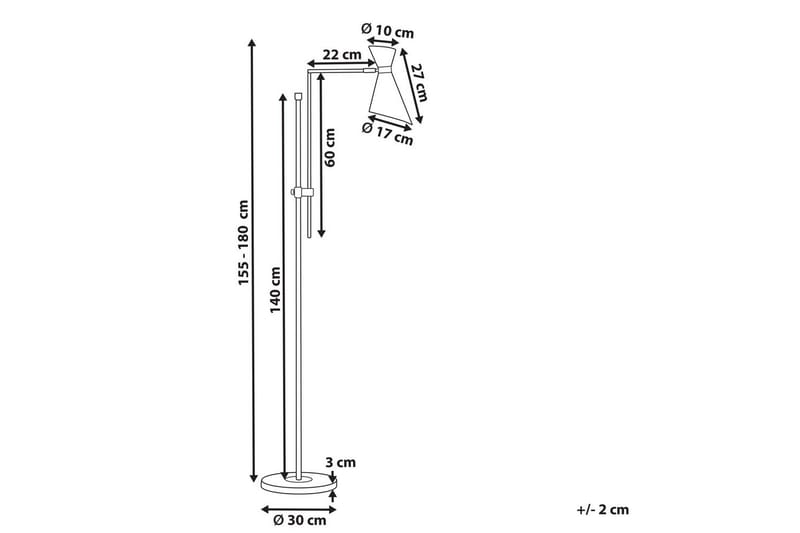 Yassil Gulvlampe 180 cm - Sort/Hvid - Belysning - Lamper & indendørsbelysning - Soveværelse lampe