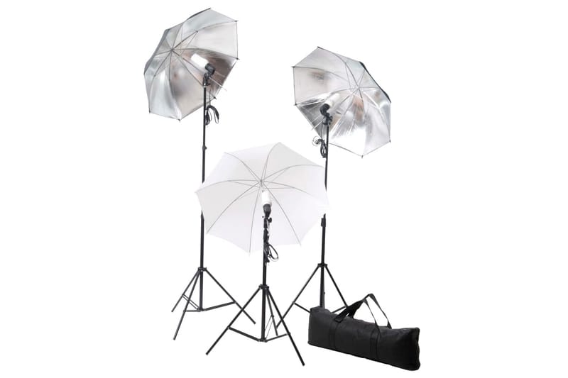 fotostudieudstyr med lamper, paraplyer, baggrund & reflektor - Fotobelysning & studiebelysning