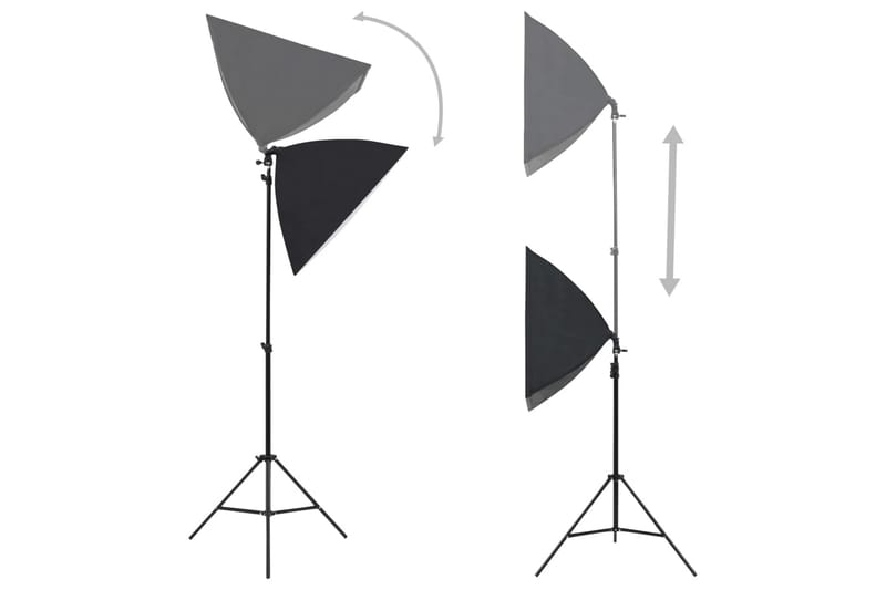 fotostudieudstyr med softbox-lamper, baggrund og reflektor - Fotobelysning & studiebelysning