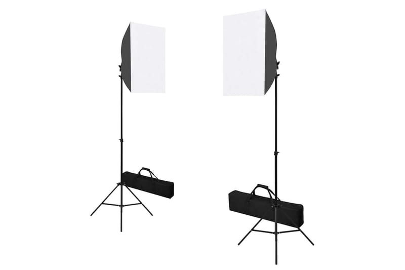 fotostudieudstyr med softbox-lamper, baggrund og reflektor - Fotobelysning & studiebelysning