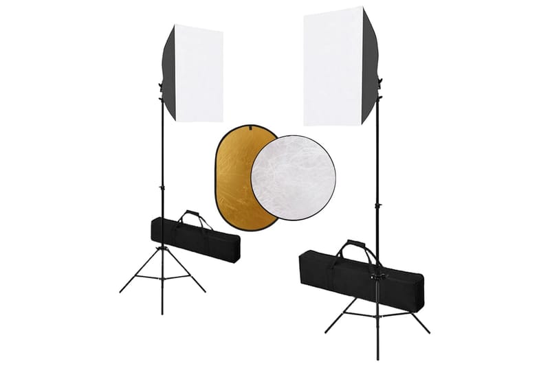 fotostudieudstyr med softbox-lamper og reflektor - Fotobelysning & studiebelysning