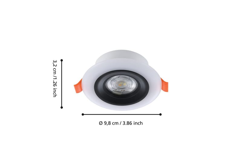 Indbygningslampe Eglo Calonge RGB 3 st Sort, Hvid - Sort/Hvid - Belysning - Glødepærer & lyskilder - LED belysning - LED-dowlight