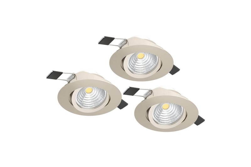 Indbygningslampe Eglo Saliceto 3 st Ø88 mm 2700K Nickel-Matt - Grå - Belysning - Gl�ødepærer & lyskilder - LED belysning - LED-dowlight