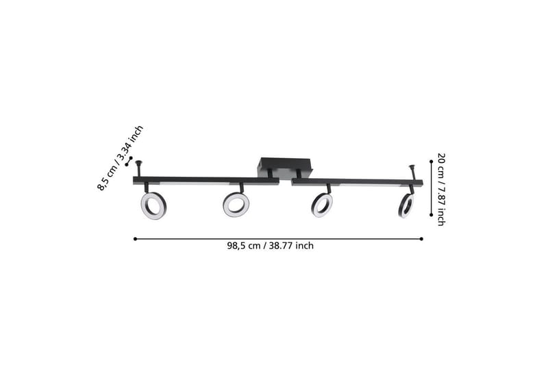 Spotlight Eglo Cardillio 2 med 4 Lamper - Sort - Belysning - Glødepærer & lyskilder - LED belysning - LED-spotlight
