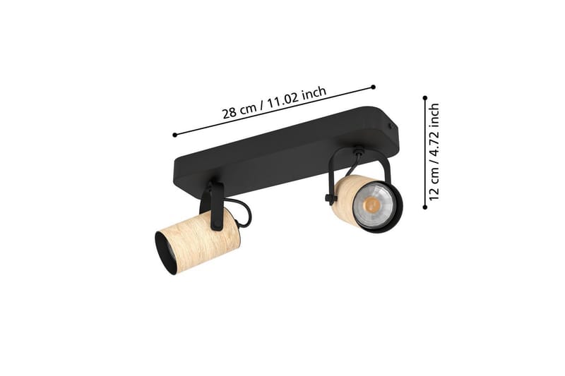 Spotlight Eglo Cayuca med 2 Lamper - Sort/Brun - Belysning - Glødepærer & lyskilder - LED belysning - LED-spotlight