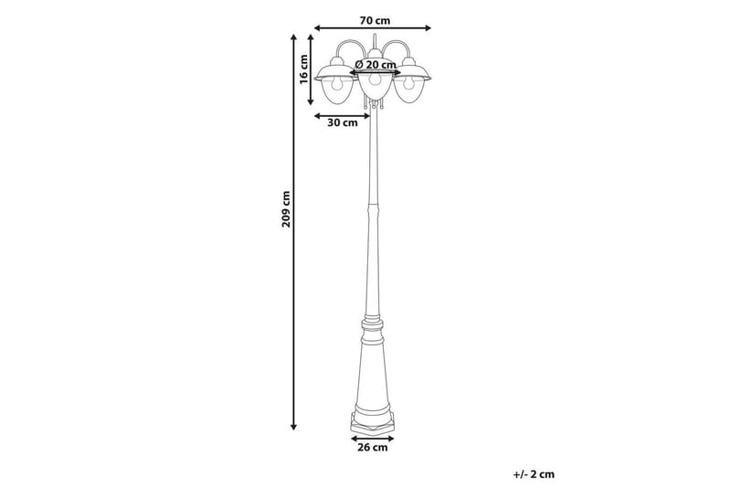 Asinare Lygtepæl 209 cm - Sort - Belysning - Udendørs lamper & belysning - Søjlelampe & standerlampe