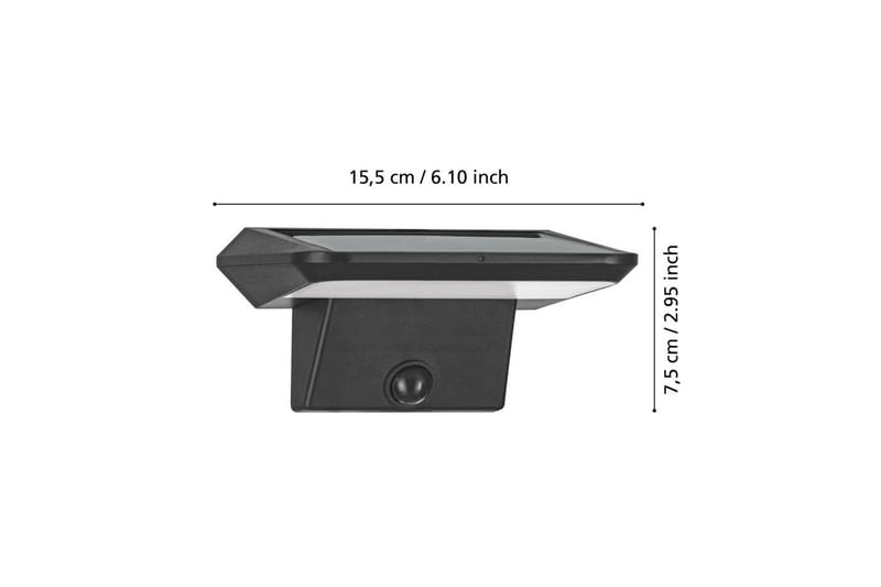 Solcellelampe Eglo Porrassa med Sensor - Sort/Hvid - Belysning - Udendørs lamper & belysning - Solcellelamper