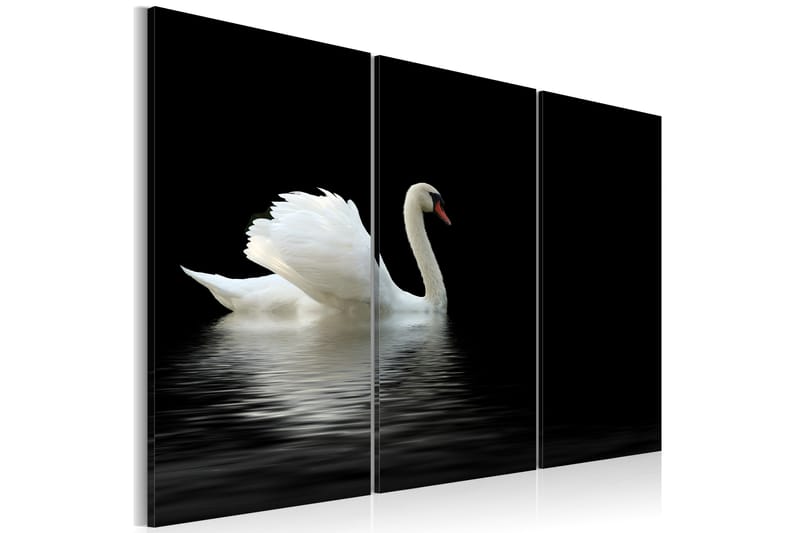 Billede A lonely white swan 90x60 - Artgeist sp. z o. o. - Boligtilbehør - Billeder & kunst - Billeder på lærred