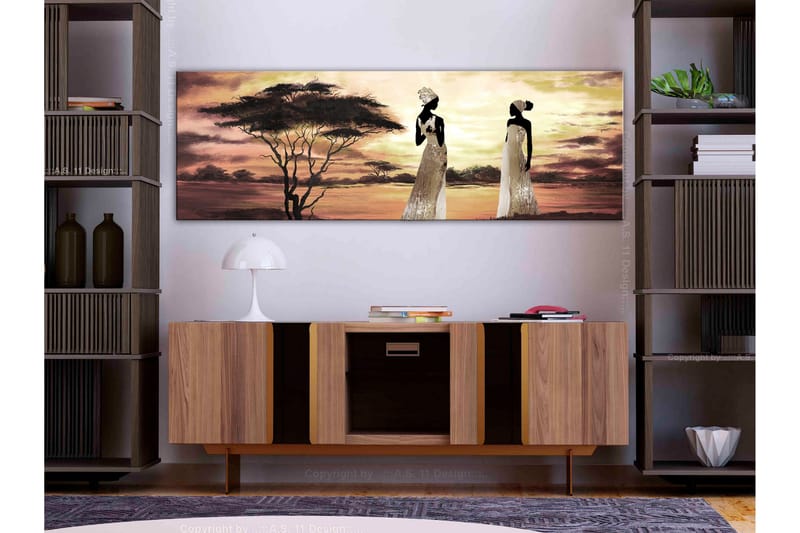 Billede African Goddesses (1 Del) Smal 135x45 - Artgeist sp. z o. o. - Boligtilbehør - Billeder & kunst - Billeder på lærred