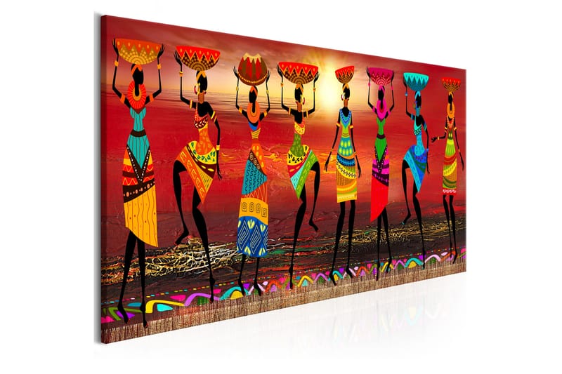 Billede African Women Dancing 120x40 - Artgeist sp. z o. o. - Boligtilbehør - Billeder & kunst - Billeder på lærred