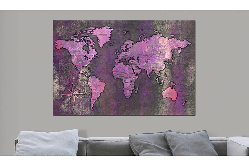 Billede Amethyst Map 120x80 - Artgeist sp. z o. o. - Boligtilbehør - Billeder & kunst - Billeder på lærred