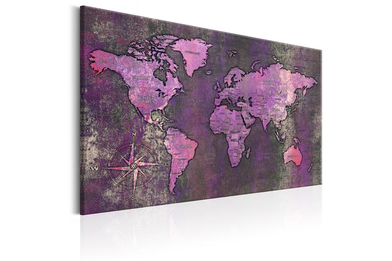 Billede Amethyst Map 120x80 - Artgeist sp. z o. o. - Boligtilbehør - Billeder & kunst - Billeder på lærred