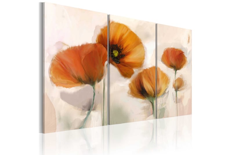 Billede Artistic Poppies Triptych 60x40 - Artgeist sp. z o. o. - Boligtilbehør - Billeder & kunst - Billeder på lærred