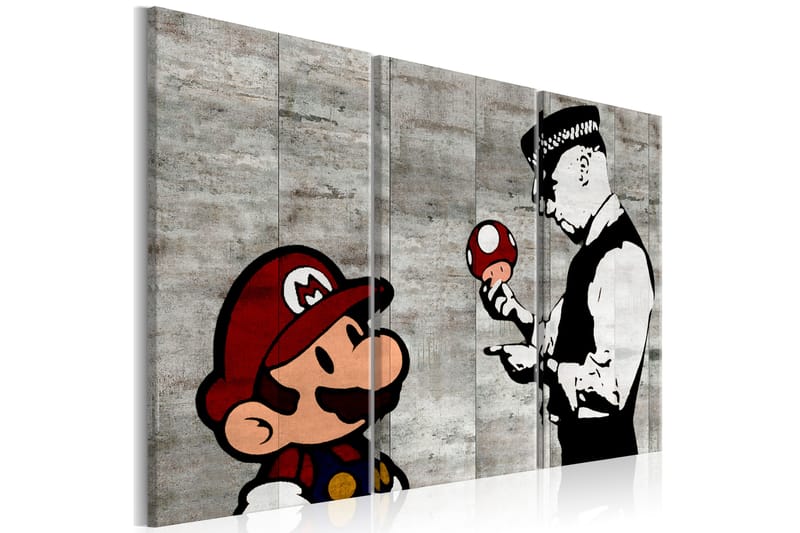 Billede Banksy Mario Bros 120x80 - Artgeist sp. z o. o. - Boligtilbehør - Billeder & kunst - Billeder på lærred