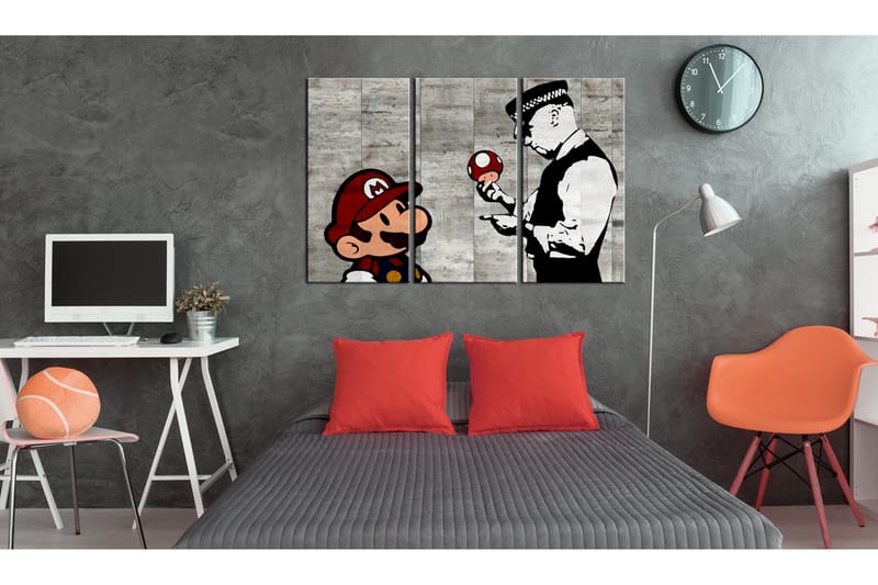 Billede Banksy Mario Bros 120x80 - Artgeist sp. z o. o. - Boligtilbehør - Billeder & kunst - Billeder på lærred