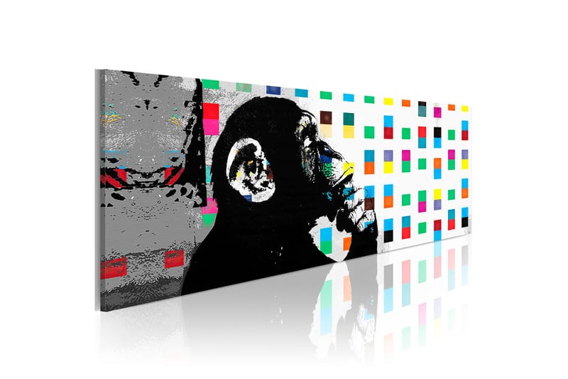 Billede Banksy: The Thinker Monkey 120x40 - Artgeist sp. z o. o. - Boligtilbehør - Billeder & kunst - Billeder på lærred