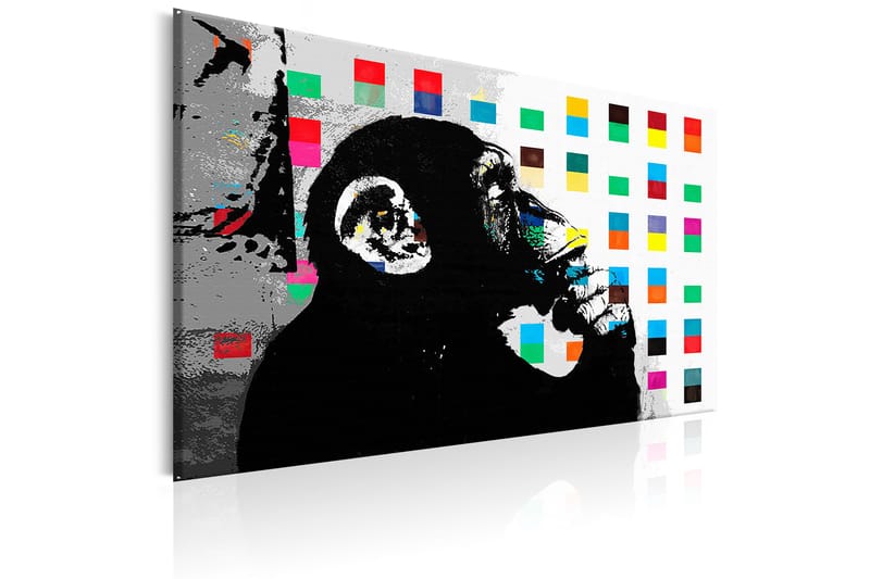 Billede Banksy The Thinker Monkey 120x80 - Artgeist sp. z o. o. - Boligtilbehør - Billeder & kunst - Billeder på lærred