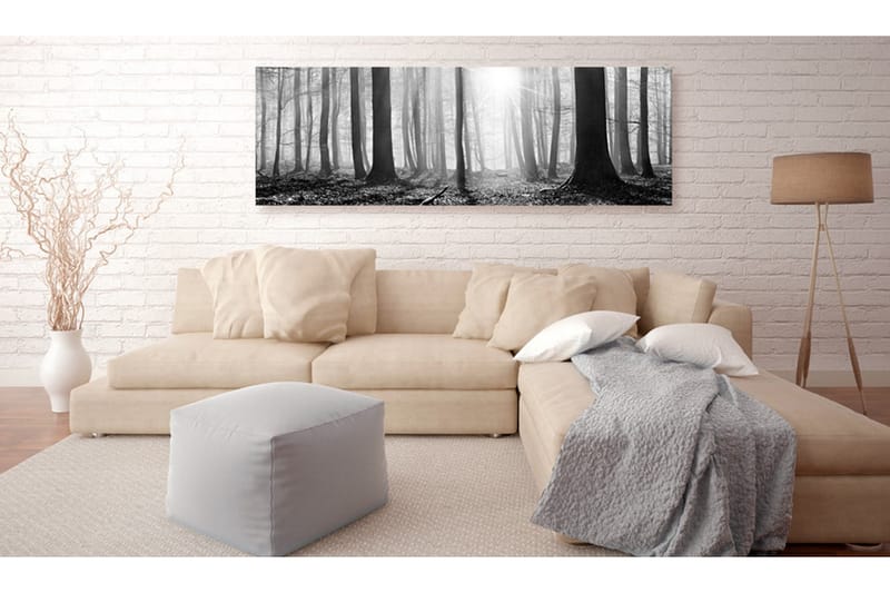 Billede Black And White Forest 150x50 - Artgeist sp. z o. o. - Boligtilbehør - Billeder & kunst - Billeder på lærred