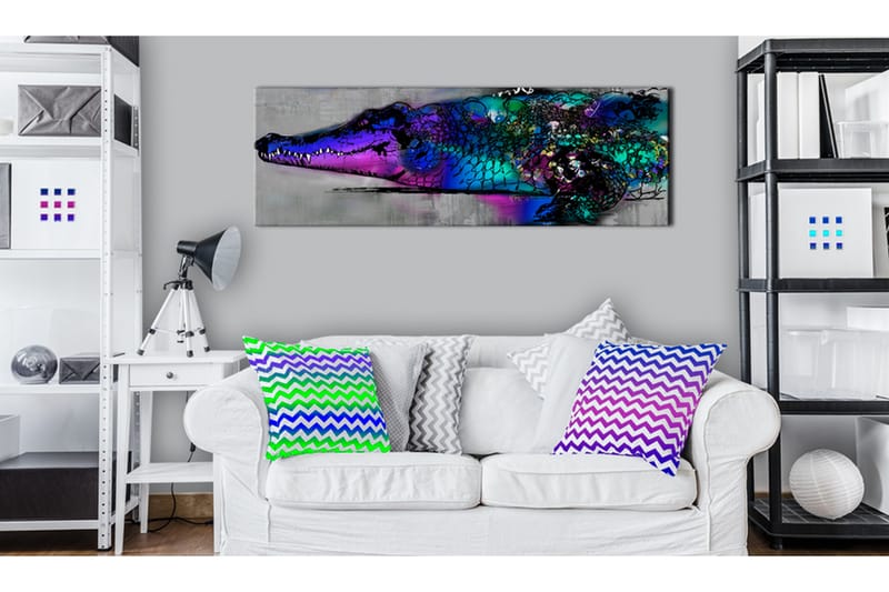 Billede Blue Alligator 120x40 - Artgeist sp. z o. o. - Boligtilbehør - Billeder & kunst - Billeder på lærred