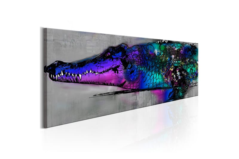 Billede Blue Alligator 120x40 - Artgeist sp. z o. o. - Boligtilbehør - Billeder & kunst - Billeder på lærred