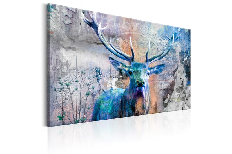 Billede Blue Deer 120x80 - Artgeist sp. z o. o. - Boligtilbehør - Billeder & kunst - Billeder på lærred