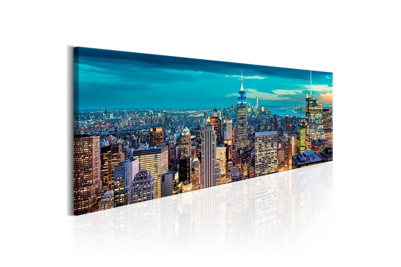 Billede Blue Metropolis 120x40 - Artgeist sp. z o. o. - Boligtilbehør - Billeder & kunst - Billeder på lærred