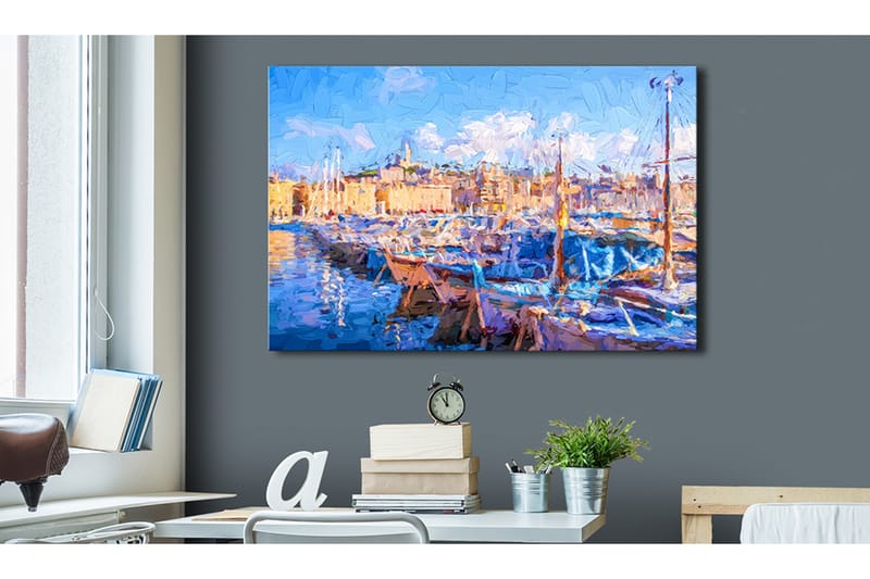 Billede Blue Port 120x80 - Artgeist sp. z o. o. - Boligtilbehør - Billeder & kunst - Billeder på lærred