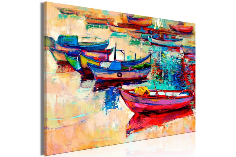 Billede Boats (1 Del) Bred 90x60 - Artgeist sp. z o. o. - Boligtilbehør - Billeder & kunst - Billeder på lærred