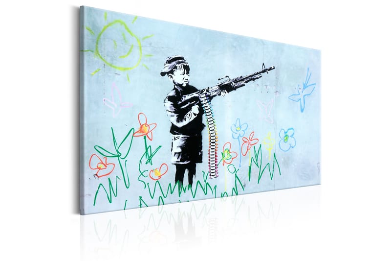 Billede Boy with Gun by Banksy 120x80 - Artgeist sp. z o. o. - Boligtilbehør - Billeder & kunst - Billeder på lærred