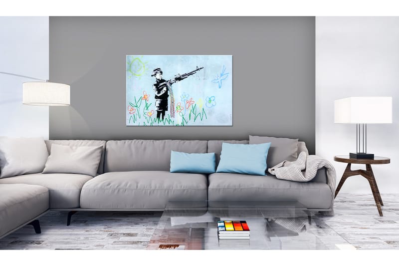 Billede Boy with Gun by Banksy 120x80 - Artgeist sp. z o. o. - Boligtilbehør - Billeder & kunst - Billeder på lærred